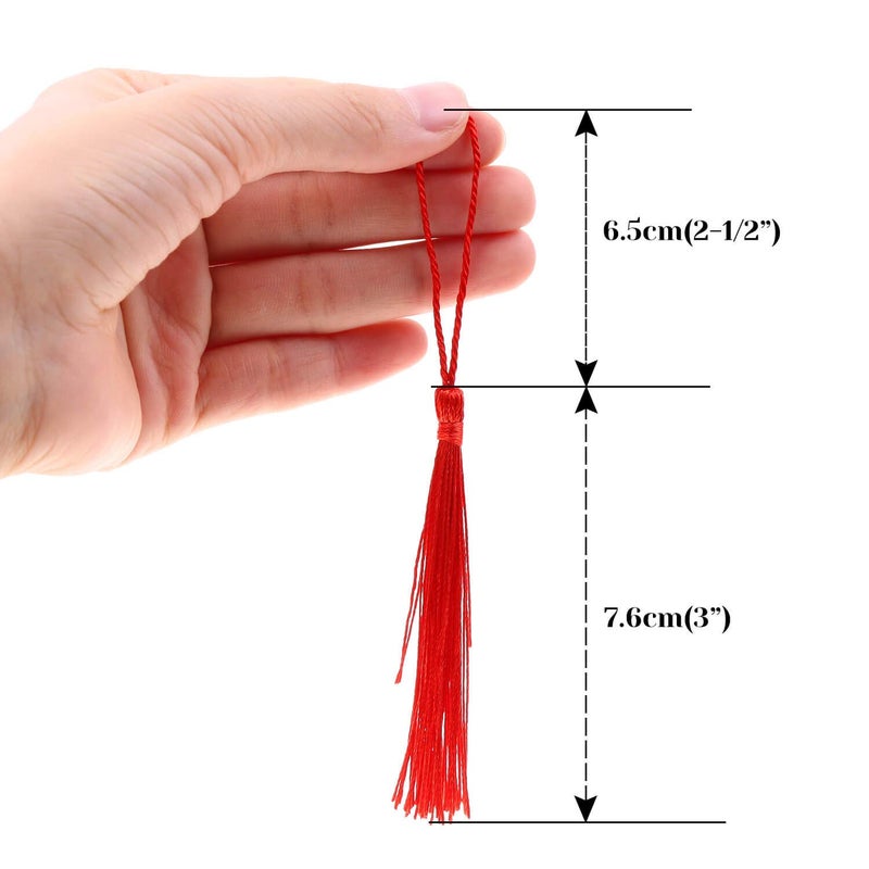 cridoz Tassels, Cridoz 120Pcs Bookmark Tassels Silky Handmade Soft Craft Mini Tassels with Loops for Bookmarks, Crafts and Jewelry Making, 30 Colors - Image 4